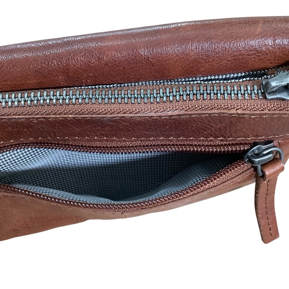 Spikes & Sparrow Brown Leather Hip Bag With Adjustbale Crossbody Snaps - Picture 11 of 12